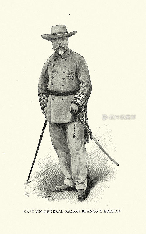 将军Ramón Blanco y Erenas，西班牙准将和殖民地行政官